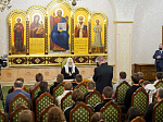 Святейший Патриарх Кирилл встретился с юными спортсменами из Донбасса