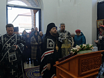 Архипастырь совершил Литургию Преждеосвященных Даров в храме святых мучениц Веры, Надежды, Любови и матери их Софии села Красноселовка Петропавловского района