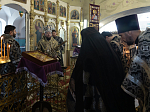 В пятницу 2-й седмицы Великого поста правящий архиерей совершил Литургию Преждеосвященных Даров в Казанском храме с. Гнилое