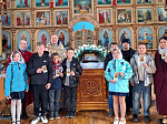 В храме Преображения Господня села Заболотовка ученики Дроздовской школы помолились на праздничном богослужении в день Благовещения