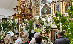 В праздник Пятидесятницы в храме села Терновое Острогожского района совершено торжественное богослужение