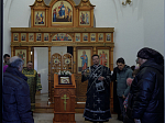 Архипастырь совершил Литургию Преждеосвященных Даров в храме святых мучениц Веры, Надежды, Любови и матери их Софии села Красноселовка Петропавловского района