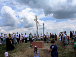 В Острогожском районе состоялось освящение поклонного Креста на въезде в село Петренково