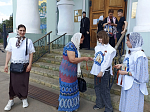 В Острогожске прошла патриотическая акция «Лента Победы» с участием православной молодежи и студентов