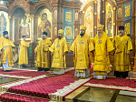 Торжественное соборное богослужение в праздник Собора Воронежских святых было совершено в Благовещенском кафедральном соборе города Воронежа
