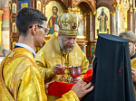 Торжественное соборное богослужение в праздник Собора Воронежских святых было совершено в Благовещенском кафедральном соборе города Воронежа