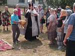 Молебен на всякое доброе дело на месте строительства храма в честь Богоявления Господня с. Нижний Ольшан