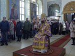 В субботу первой седмицы Великого поста епископ Россошанский и Острогожский Дионисий возглавил богослужение в храме святого мученика Иоанна Воина города Богучара