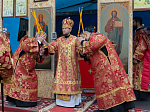 Епископ Дионисий возглавил Божественную литургию на территории Верхнемамонского казачьего кадетского корпуса с. Гороховка и совершил закладку камня в основание храма