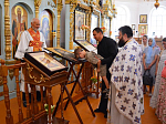 В храме Казанской иконы Божией Матери поселка Каменка состоялась Божественная литургия и передача в дар иконы преподобного Гавриила Самтаврийского