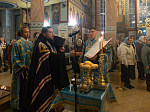 В канун праздника Введения во храм Пресвятой Богородицы епископ Дионисий совершил всенощное бдение в Ильинском кафедральном соборе г. Россоши
