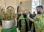 В Казанском храме города Павловска совершили Всенощное бдение в канун Вербного воскресения