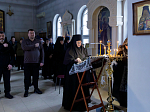 В среду первой седмицы Великого поста епископ Дионисий совершил повечерие с чтением Великого канона прп. Андрея Критского в Костомаровском Спасском монастыре