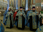 В канун праздника Сретения Господня Архипастырь совершил всенощное бдение в Свято-Ильинском кафедральном соборе города Россоши