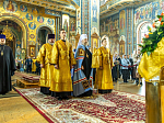 Торжественное соборное богослужение в праздник Собора Воронежских святых было совершено в Благовещенском кафедральном соборе города Воронежа