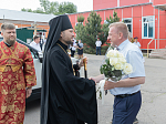 Епископ Дионисий возглавил Божественную литургию на территории Верхнемамонского казачьего кадетского корпуса с. Гороховка и совершил закладку камня в основание храма