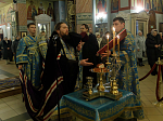 В канун праздника Сретения Господня Архипастырь совершил всенощное бдение в Свято-Ильинском кафедральном соборе города Россоши