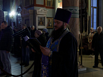В канун праздника Сретения Господня Архипастырь совершил всенощное бдение в Свято-Ильинском кафедральном соборе города Россоши