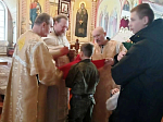 Кадеты помолились за Божественной литургией в Михайло-Архангельском храме города Острогожска
