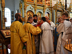 В храме Казанской иконы Божией Матери поселка Каменка состоялась Божественная литургия и передача в дар иконы преподобного Гавриила Самтаврийского