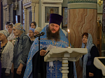 Накануне праздника Успения Пресвятой Богородицы Архипастырь совершил всенощное бдение с чином Погребения Плащаницы Божией Матери в Ильинском кафедральном соборе Россоши