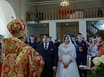 Епископ Россошанский и Острогожский Дионисий совершил венчальную Литургию в храме святителя Митрофана, первого епископа Воронежского, села Верхний Мамон
