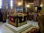 В преддверии престольного праздника Правящий Архиерей совершил всенощное бдение в Свято-Ильинском кафедральном соборе города Россоши
