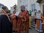 В день памяти сщмч. Евгения Попова епископ Дионисий совершил Божественную литургию в Преображенском храме села Заболотовка в месте служения святого