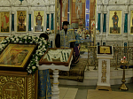 В канун праздника Сретения Господня Архипастырь совершил всенощное бдение в Свято-Ильинском кафедральном соборе города Россоши
