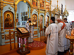 В храме Казанской иконы Божией Матери поселка Каменка состоялась Божественная литургия и передача в дар иконы преподобного Гавриила Самтаврийского