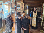 Священнослужитель провел урок‑экскурсию для воспитанников воскресной группы Михайло-Архангельского храма села Воробьевка