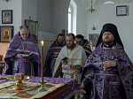 В понедельник третьей седмицы Великого поста Правящий Архиерей совершил Литургию Преждеосвященных Даров в храме святителя Митрофана Воронежского села Верхний Мамон