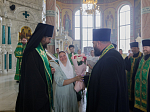 Глава Россошанской епархии возглавил служение молебна святым Петру и Февронии Муромским в Свято-Ильинском кафедральном соборе г. Россошь