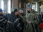 Преосвященнейший епископ Дионисий совершил в Свято-Ильинском кафедральном соборе города Россоши последнюю в этом году Литургию Преждеосвященных Даров