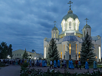 Накануне праздника Успения Пресвятой Богородицы Архипастырь совершил всенощное бдение с чином Погребения Плащаницы Божией Матери в Ильинском кафедральном соборе Россоши