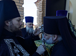 Архипастырь совершил Литургию Преждеосвященных Даров в храме святых мучениц Веры, Надежды, Любови и матери их Софии села Красноселовка Петропавловского района
