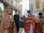 Глава Россошанской епархии совершил Божественную литургию в храме сщмч. Петра, митрополита Крутицкого, на малой родине святого
