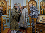 В среду второй седмицы Великого поста епископ Дионисий совершил Литургию Преждеосвященных Даров и диаконскую хиротонию в Казанском храме поселка Каменка
