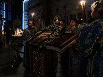 В канун праздника Сретения Господня Архипастырь совершил всенощное бдение в Свято-Ильинском кафедральном соборе города Россоши