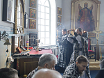 В среду второй седмицы Великого поста епископ Дионисий совершил Литургию Преждеосвященных Даров и диаконскую хиротонию в Казанском храме поселка Каменка