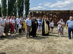 Архипастырь совершил освящение новосооруженных колоколов, куполов и крестов для строящегося храма в селе Лизиновка Россошанского района