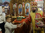 В понедельник Светлой седмицы епископ Дионисий совершил Литургию в храме Покрова Пресвятой Богородицы города Павловска