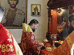 В понедельник Светлой седмицы епископ Дионисий совершил Литургию в храме Покрова Пресвятой Богородицы города Павловска