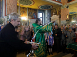 В канун праздника Входа Господня в Иерусалим Архипастырь совершил всенощное бдение в Свято-Ильинском кафедральном соборе города Россоши
