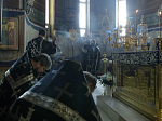 Преосвященнейший епископ Дионисий совершил в Свято-Ильинском кафедральном соборе города Россоши последнюю в этом году Литургию Преждеосвященных Даров