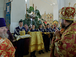Епископ Россошанский и Острогожский Дионисий совершил венчальную Литургию в храме святителя Митрофана, первого епископа Воронежского, села Верхний Мамон