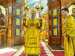 Торжественное соборное богослужение в праздник Собора Воронежских святых было совершено в Благовещенском кафедральном соборе города Воронежа