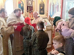 Кадеты помолились за Божественной литургией в Михайло-Архангельском храме города Острогожска