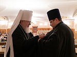 Митрополит Воронежский и Лискинский Сергий, Глава Воронежской митрополии, временно управляющий Россошанский епархией, возглавил работу ежегодного Епархиального собрания духовенства, монашествующих и мирян Россошанской епархии