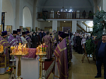 В понедельник третьей седмицы Великого поста Правящий Архиерей совершил Литургию Преждеосвященных Даров в храме святителя Митрофана Воронежского села Верхний Мамон